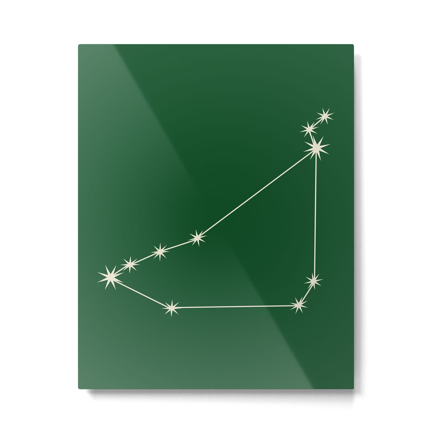 Capricorn Zodiac Star Constellation Line Art Green Metal Print Gallery Image 6
