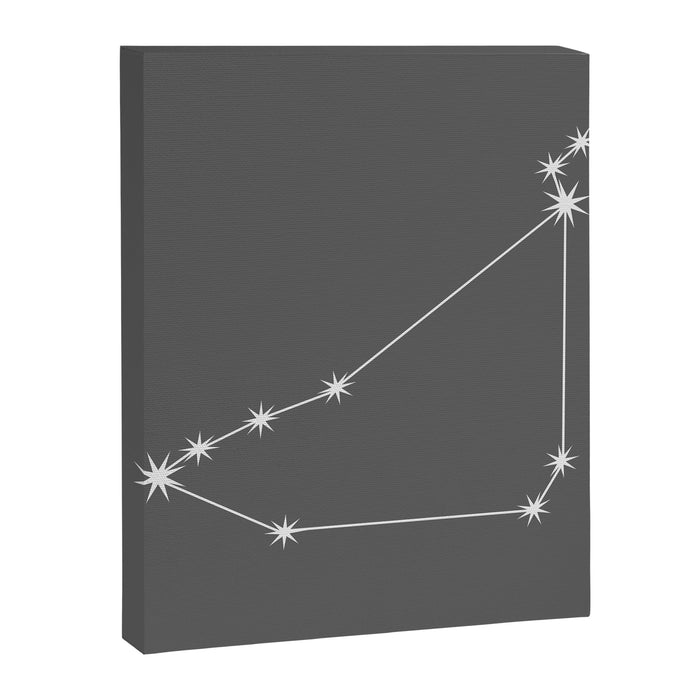 Capricorn Zodiac Star Constellation Line Art Grey Canvas Print Gallery Image 1