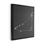 Capricorn Zodiac Star Constellation Line Art Grey Framed Canvas Print Gallery Image 2
