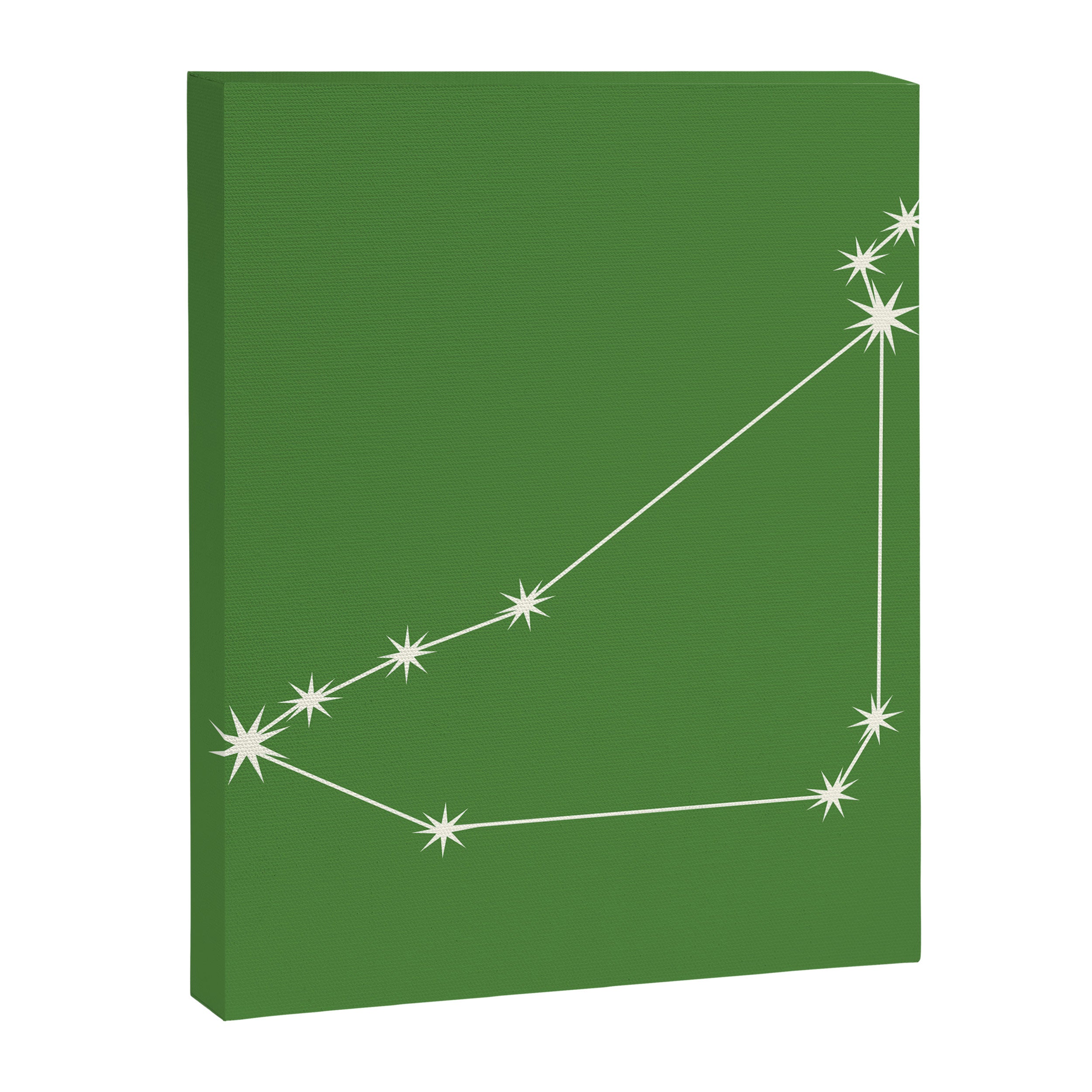 Capricorn Zodiac Star Constellation Line Art Kelly Green Canvas Print Gallery Image 8