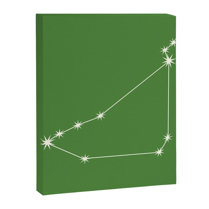 Capricorn Zodiac Star Constellation Line Art Kelly Green Canvas Print Gallery Image 1