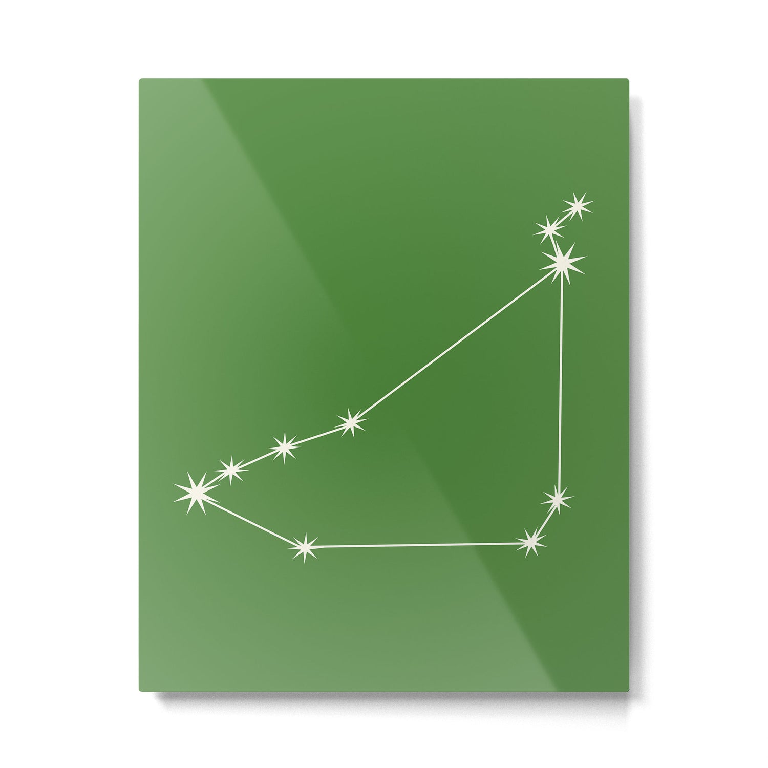 Capricorn Zodiac Star Constellation Line Art Kelly Green Metal Print Gallery Image 6