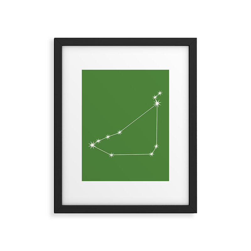 Capricorn Zodiac Star Constellation Line Art Kelly Green Framed Art Print Gallery Image 6
