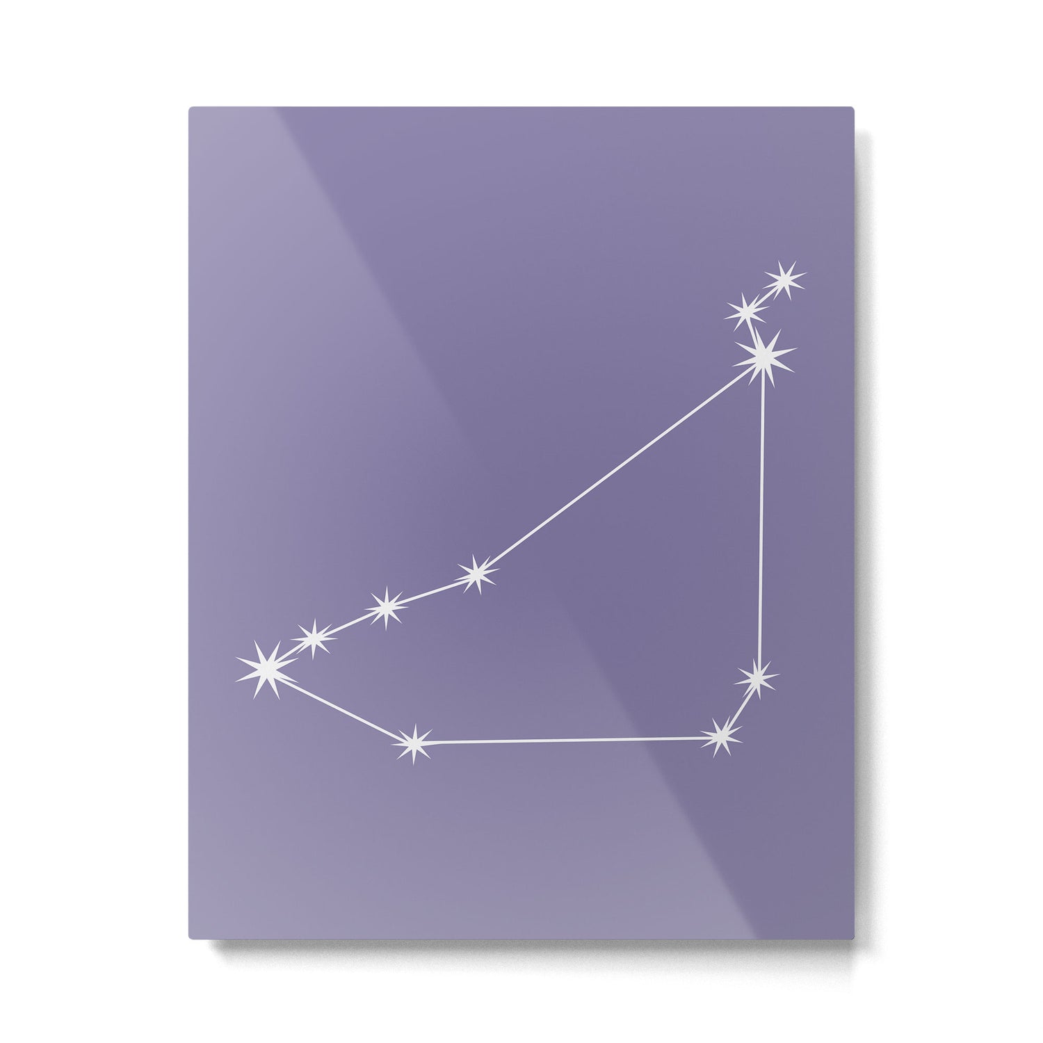 Capricorn Zodiac Star Constellation Line Art Lavender Purple Metal Print Gallery Image 6