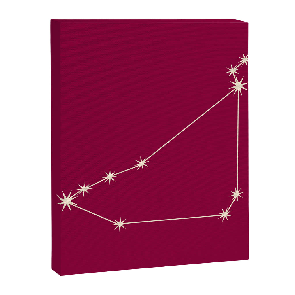 Capricorn Zodiac Star Constellation Line Art Magenta Pink Canvas Print Gallery Image 8