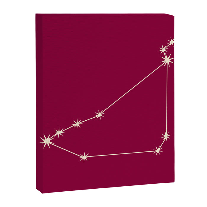 Capricorn Zodiac Star Constellation Line Art Magenta Pink Canvas Print Gallery Image 1