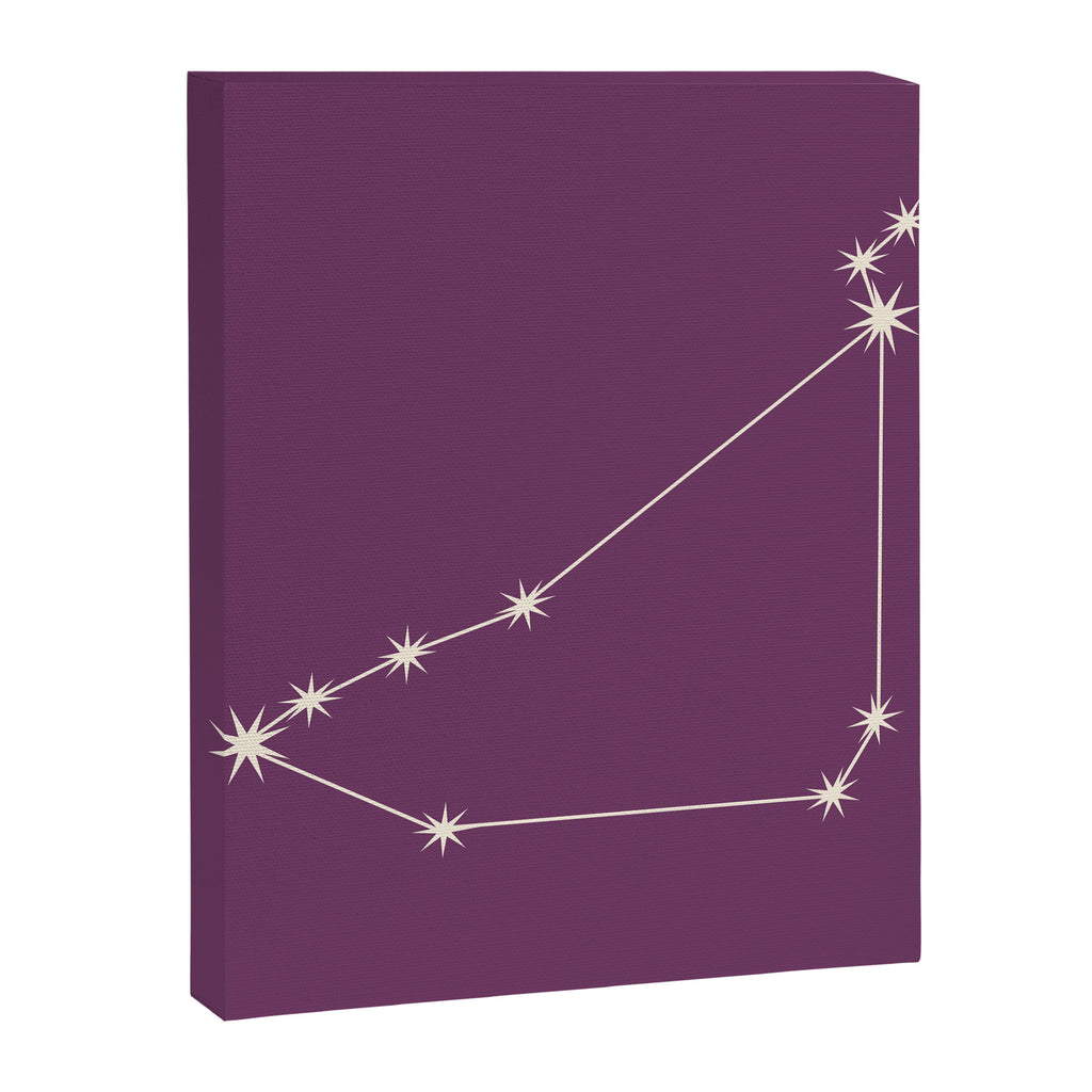 Capricorn Zodiac Star Constellation Line Art Mauve Purple Canvas Print Gallery Image 8