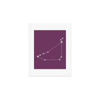 Capricorn Zodiac Star Constellation Line Art Mauve Purple Art Print Gallery Image 1