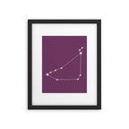 Capricorn Zodiac Star Constellation Line Art Mauve Purple Framed Art Print Gallery Image 6