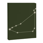Capricorn Zodiac Star Constellation Line Art Moss Green Canvas Print Gallery Image 8