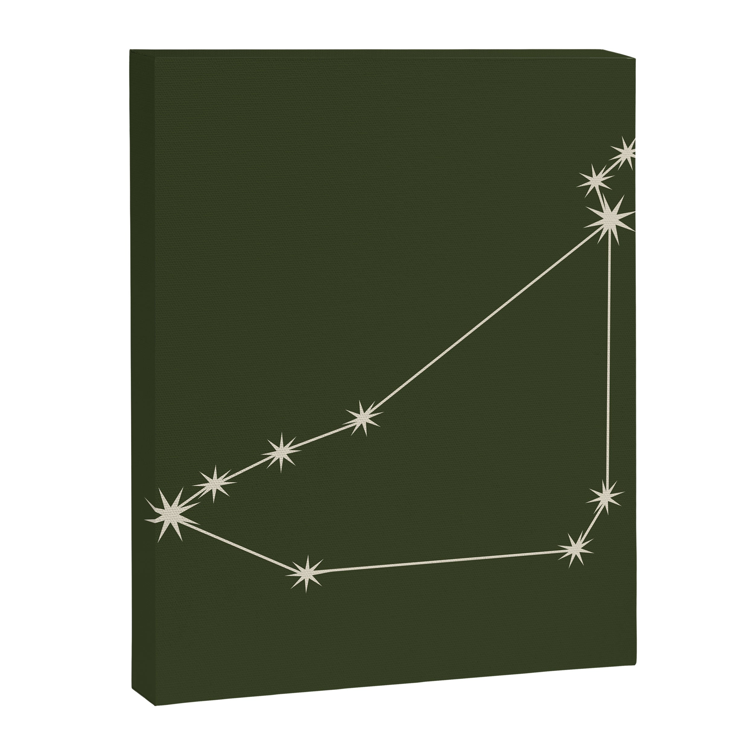 Capricorn Zodiac Star Constellation Line Art Moss Green Canvas Print Gallery Image 8