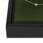Capricorn Zodiac Star Constellation Line Art Moss Green Framed Canvas Print Gallery Image 3