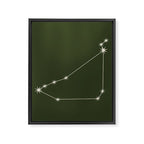 Capricorn Zodiac Star Constellation Line Art Moss Green Framed Canvas Print Gallery Image 8
