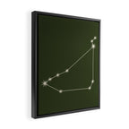 Capricorn Zodiac Star Constellation Line Art Moss Green Framed Canvas Print Gallery Image 2