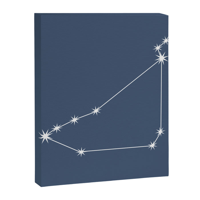 Capricorn Zodiac Star Constellation Line Art Neutral Blue Canvas Print Gallery Image 1