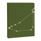 Capricorn Zodiac Star Constellation Line Art Olive Green Canvas Print Gallery Image 8