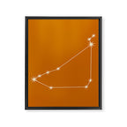 Capricorn Zodiac Star Constellation Line Art Orange Framed Canvas Print Gallery Image 8