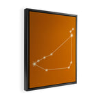 Capricorn Zodiac Star Constellation Line Art Orange Framed Canvas Print Gallery Image 2