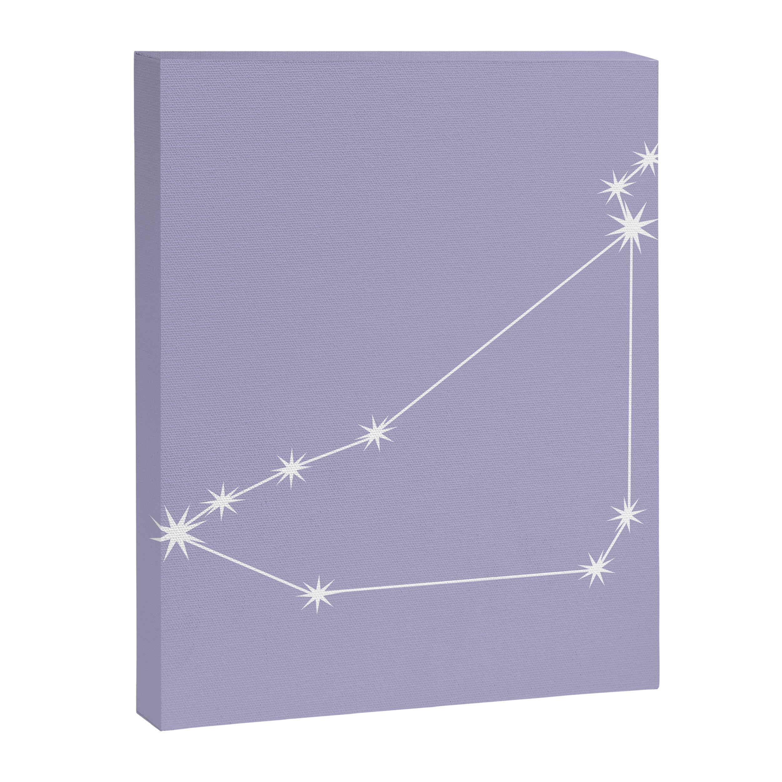 Capricorn Zodiac Star Constellation Line Art Pastel Lavender Canvas Print Gallery Image 8