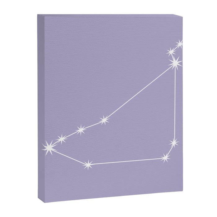 Capricorn Zodiac Star Constellation Line Art Pastel Lavender Canvas Print Gallery Image 1
