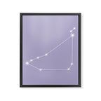 Capricorn Zodiac Star Constellation Line Art Pastel Lavender Framed Canvas Print Gallery Image 8