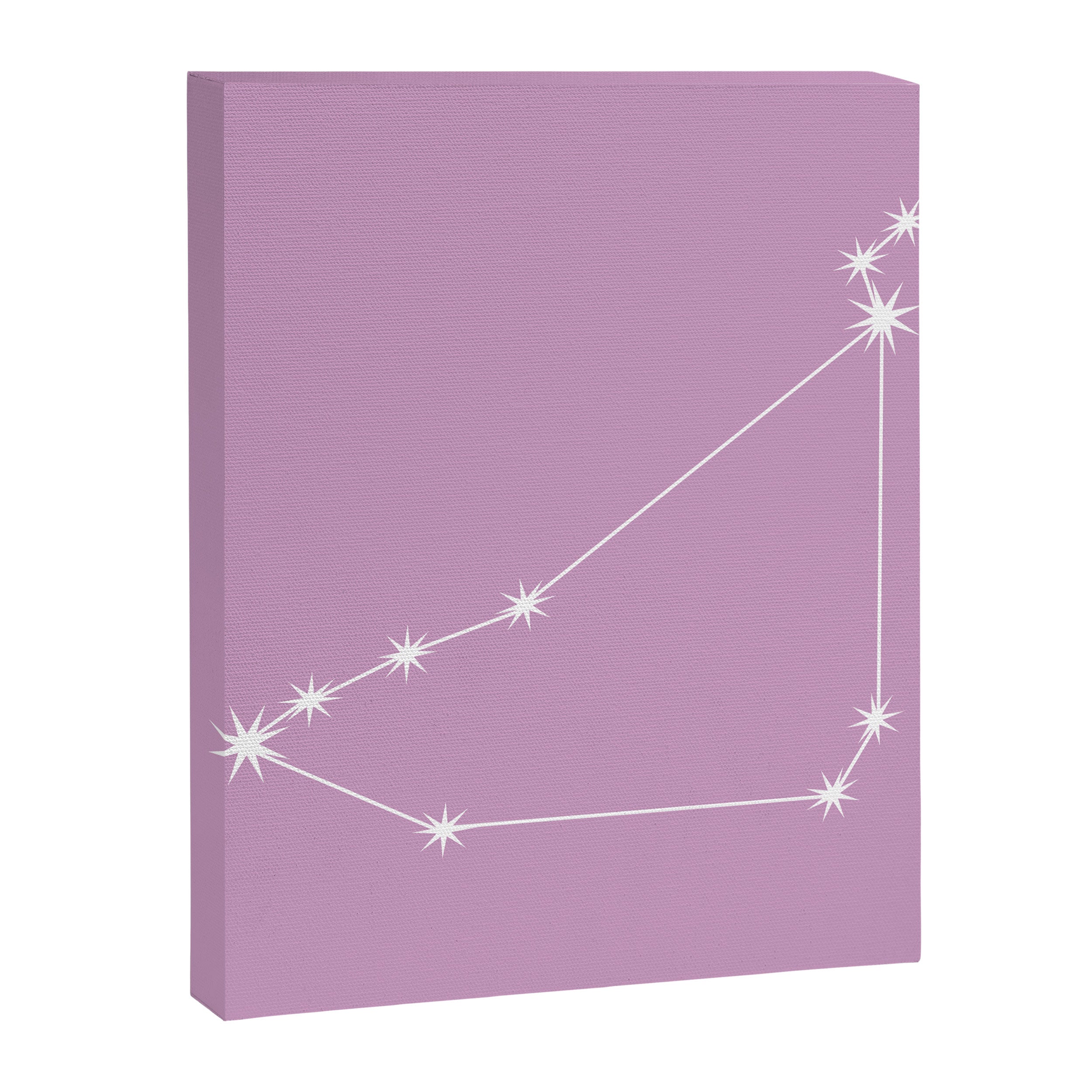 Capricorn Zodiac Star Constellation Line Art Pastel Lilac Canvas Print Gallery Image 8