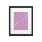 Capricorn Zodiac Star Constellation Line Art Pastel Lilac Framed Art Print Gallery Image 6