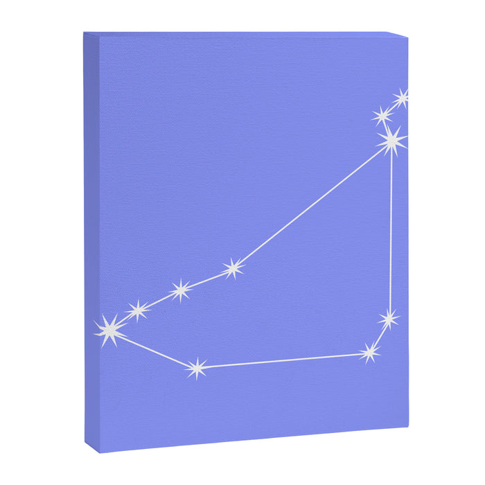 Capricorn Zodiac Star Constellation Line Art Pastel Purple Canvas Print Gallery Image 1