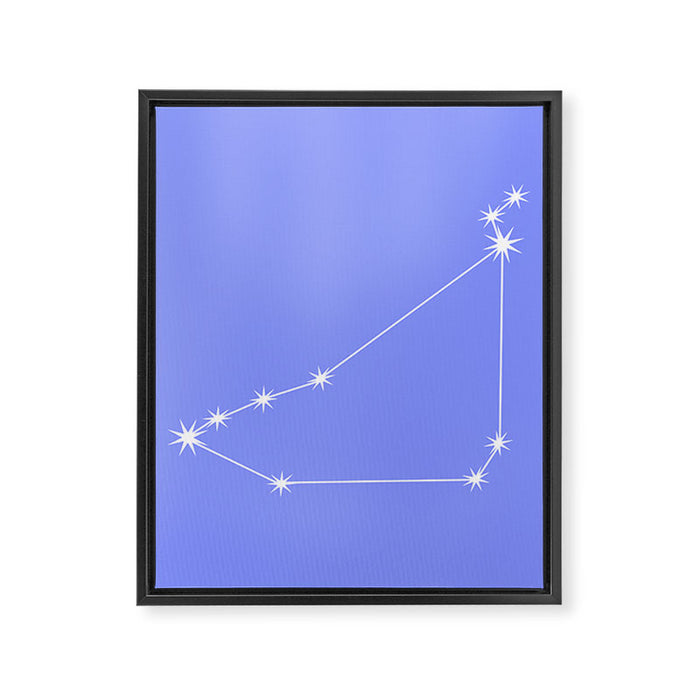 Capricorn Zodiac Star Constellation Line Art Pastel Purple Framed Canvas Print Gallery Image 1