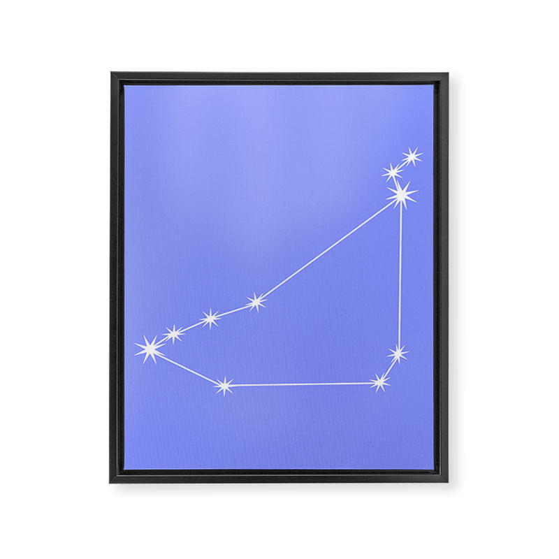 Capricorn Zodiac Star Constellation Line Art Pastel Purple Framed Canvas Print Gallery Image 8