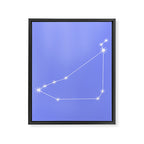 Capricorn Zodiac Star Constellation Line Art Pastel Purple Framed Canvas Print Gallery Image 8