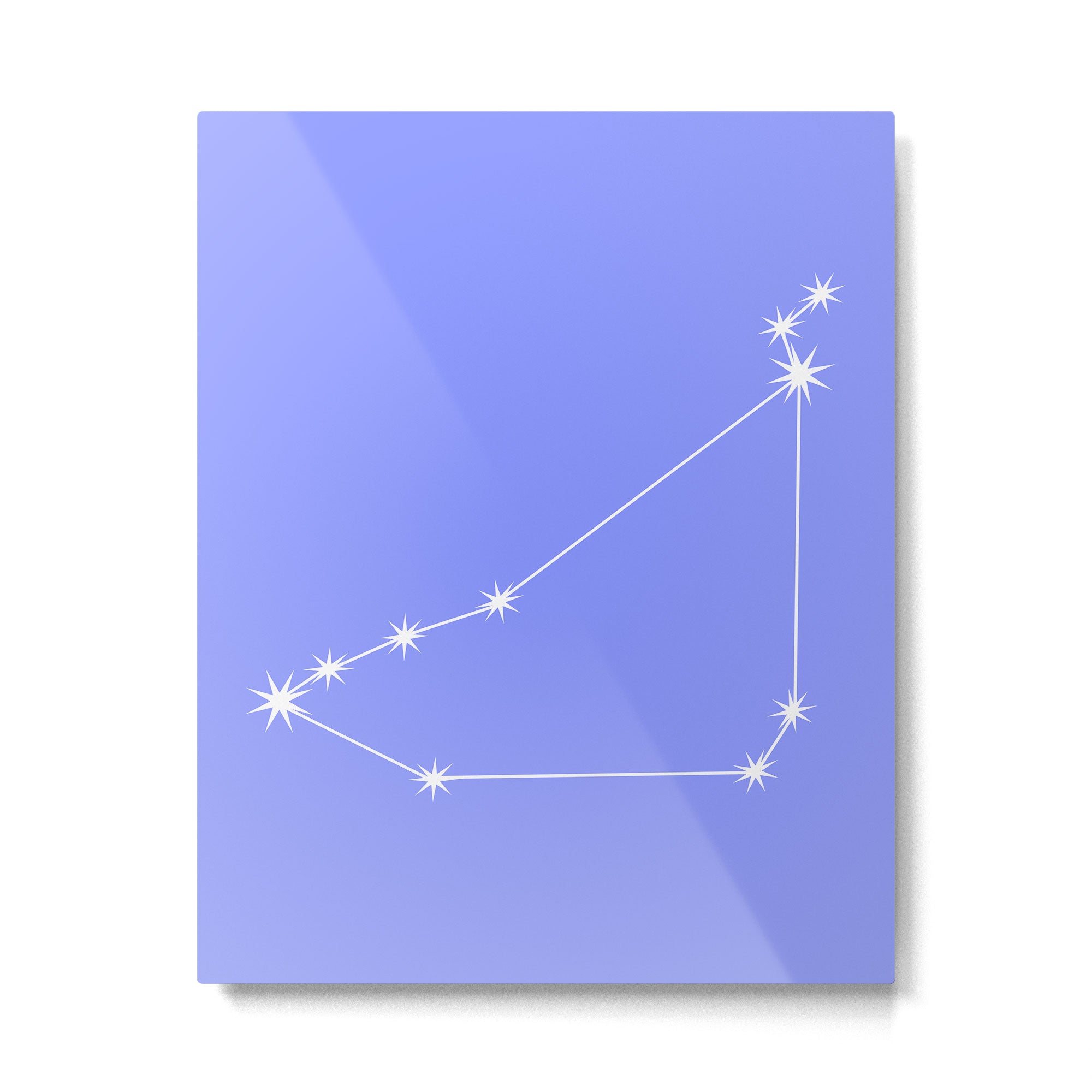 Capricorn Zodiac Star Constellation Line Art Pastel Purple Metal Print Gallery Image 6