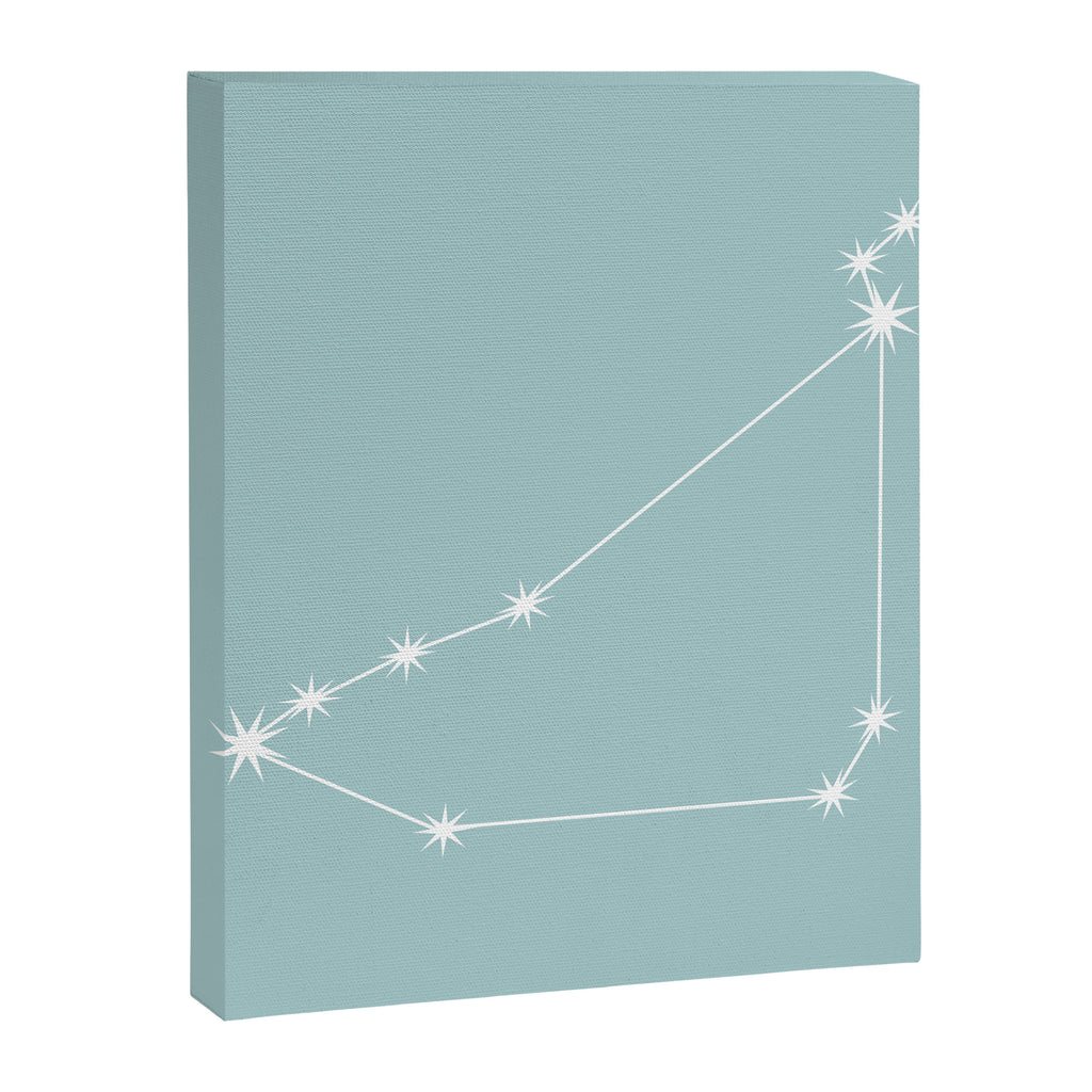 Capricorn Zodiac Star Constellation Line Art Pastel Teal Canvas Print Gallery Image 8