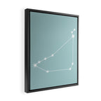 Capricorn Zodiac Star Constellation Line Art Pastel Teal Framed Canvas Print Gallery Image 2