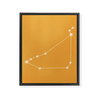 Capricorn Zodiac Star Constellation Line Art Peach Orange Framed Canvas Print Gallery Image 8
