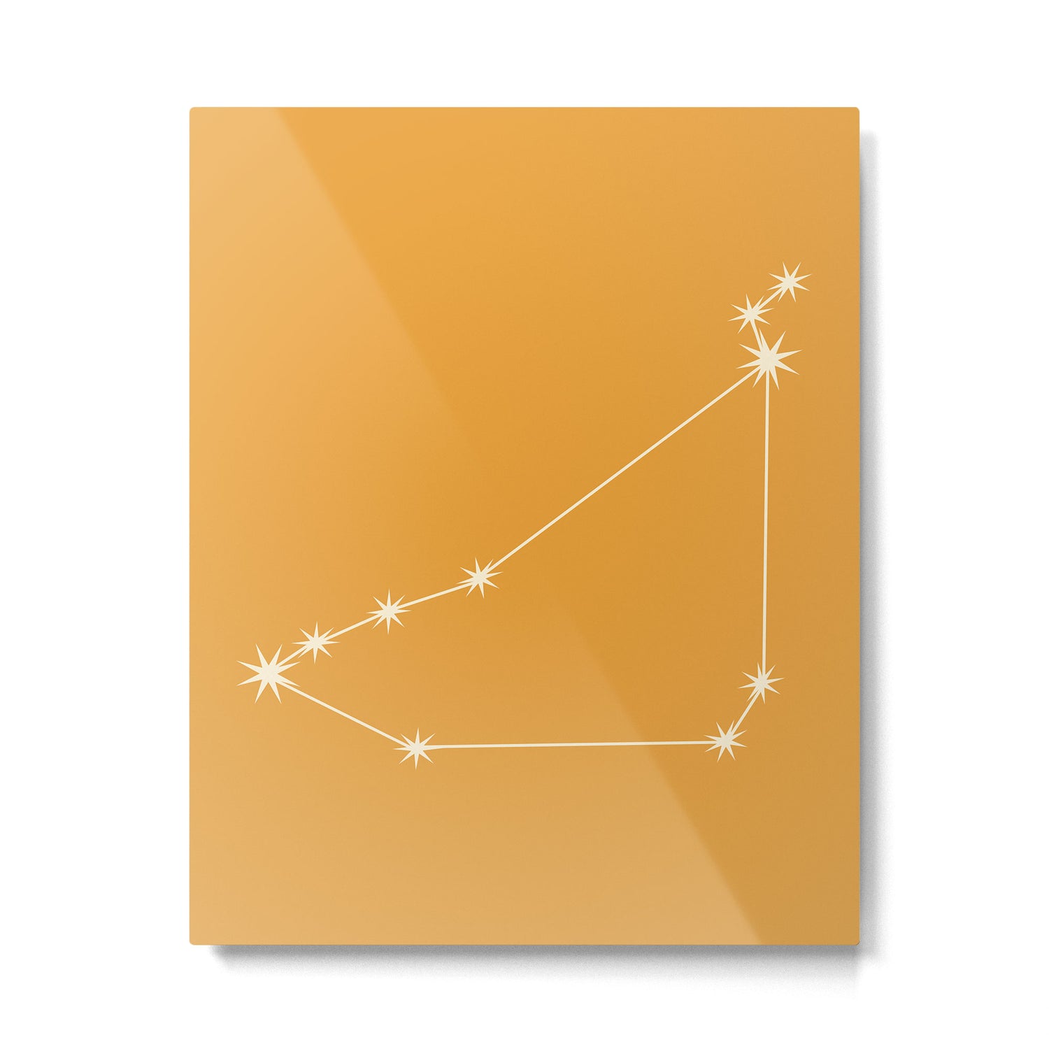 Capricorn Zodiac Star Constellation Line Art Peach Orange Metal Print Gallery Image 6