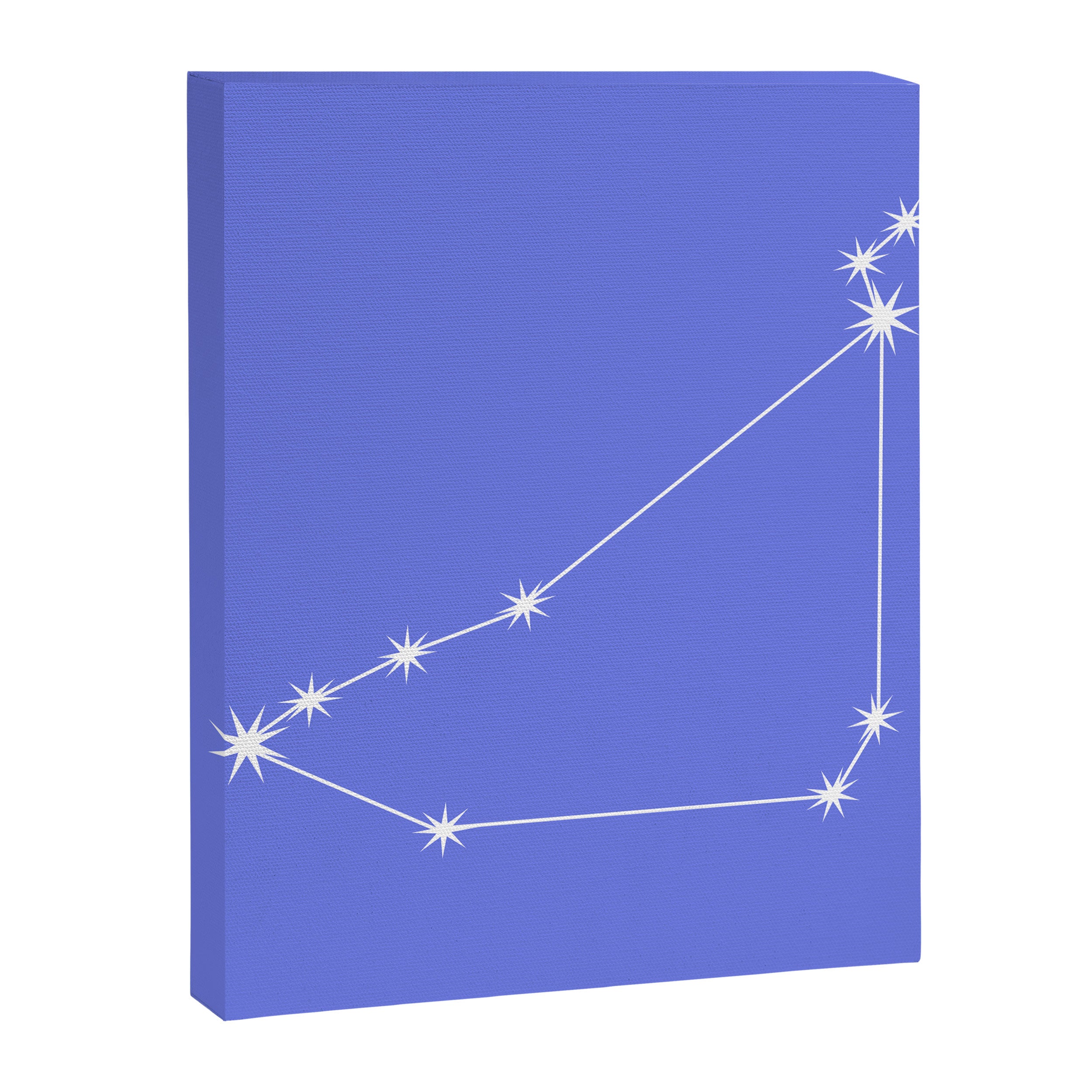 Capricorn Zodiac Star Constellation Line Art Periwinkle Purple Canvas Print Gallery Image 8