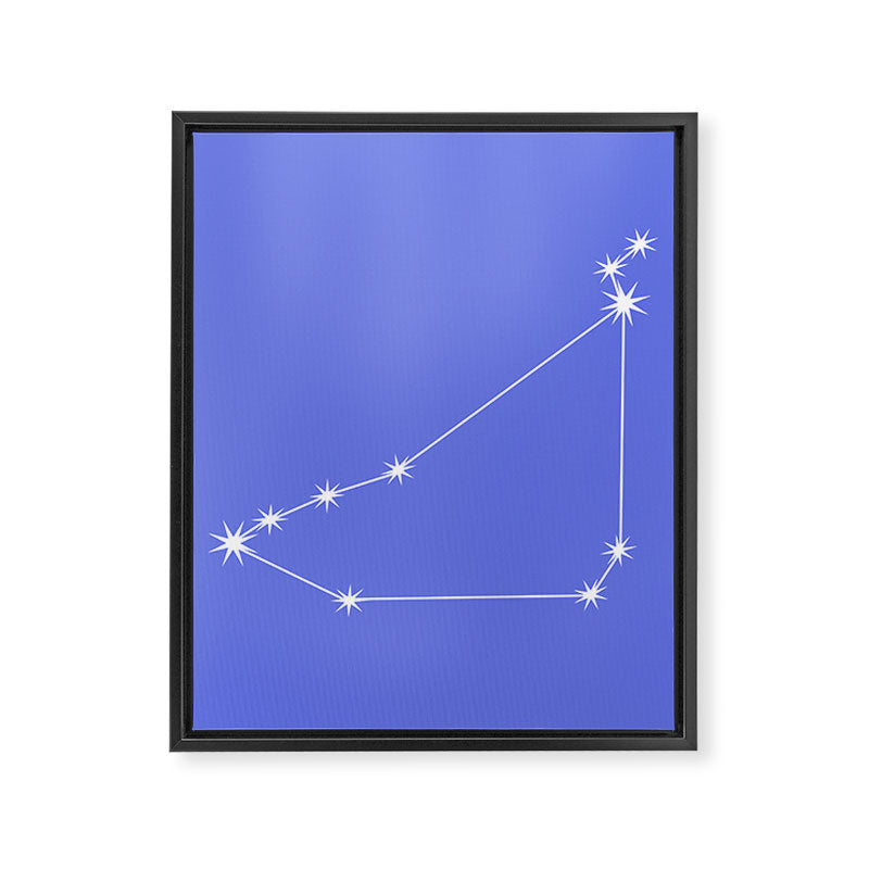 Capricorn Zodiac Star Constellation Line Art Periwinkle Purple Framed Canvas Print Gallery Image 8