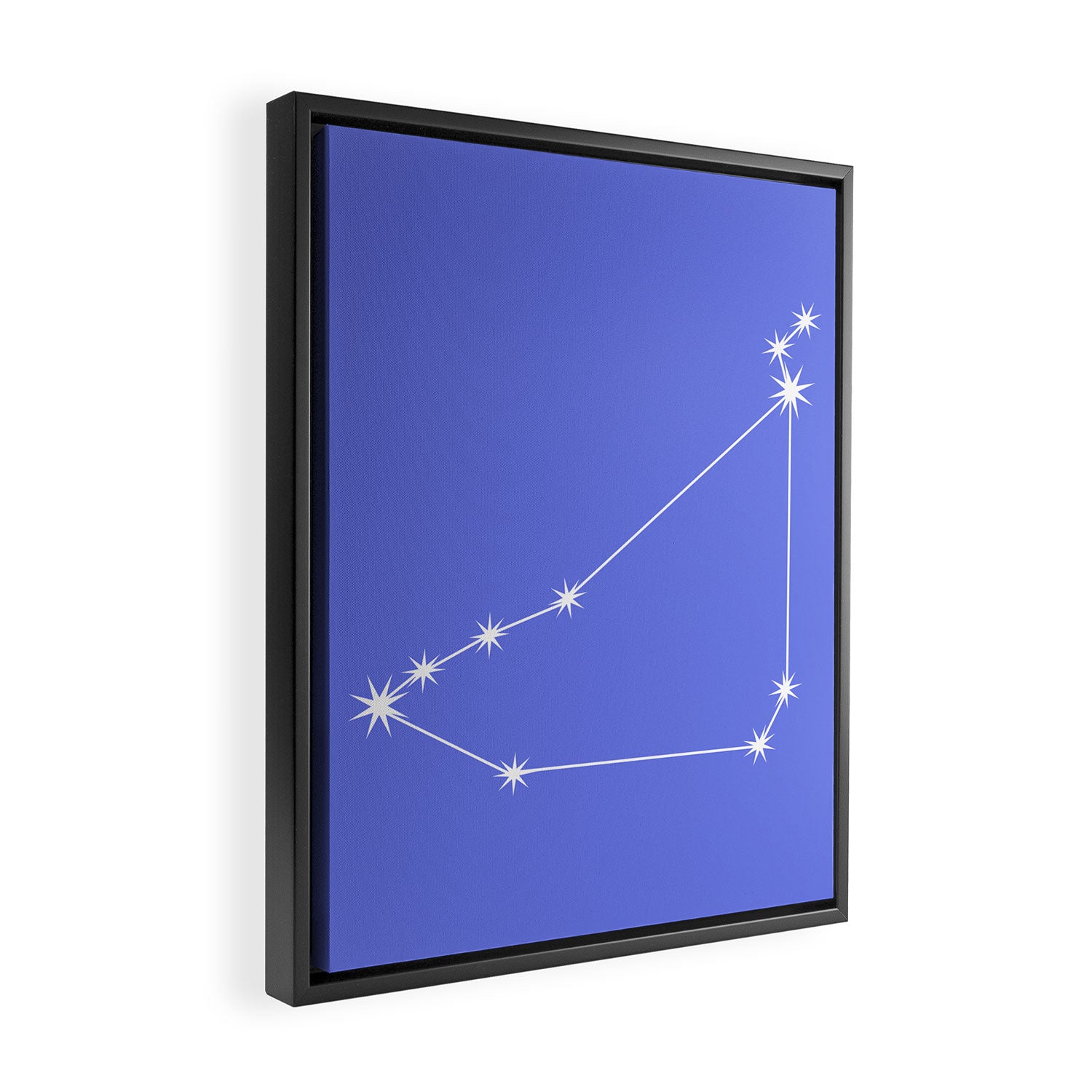 Capricorn Zodiac Star Constellation Line Art Periwinkle Purple Framed Canvas Print Gallery Image 2