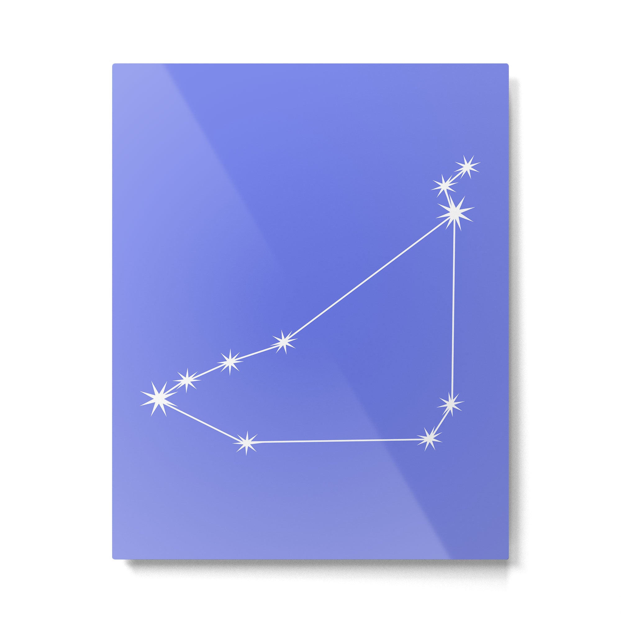 Capricorn Zodiac Star Constellation Line Art Periwinkle Purple Metal Print Gallery Image 6