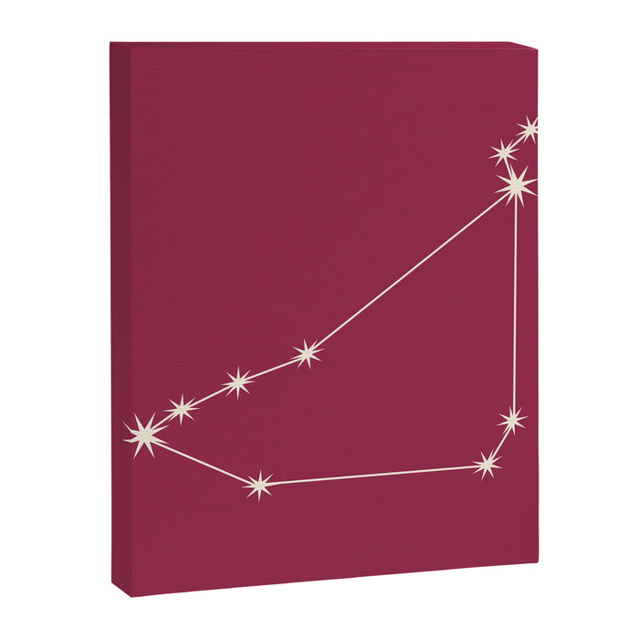 Capricorn Zodiac Star Constellation Line Art Pink Canvas Print Gallery Image 1