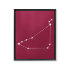 Capricorn Zodiac Star Constellation Line Art Pink Framed Canvas Print Gallery Image 8
