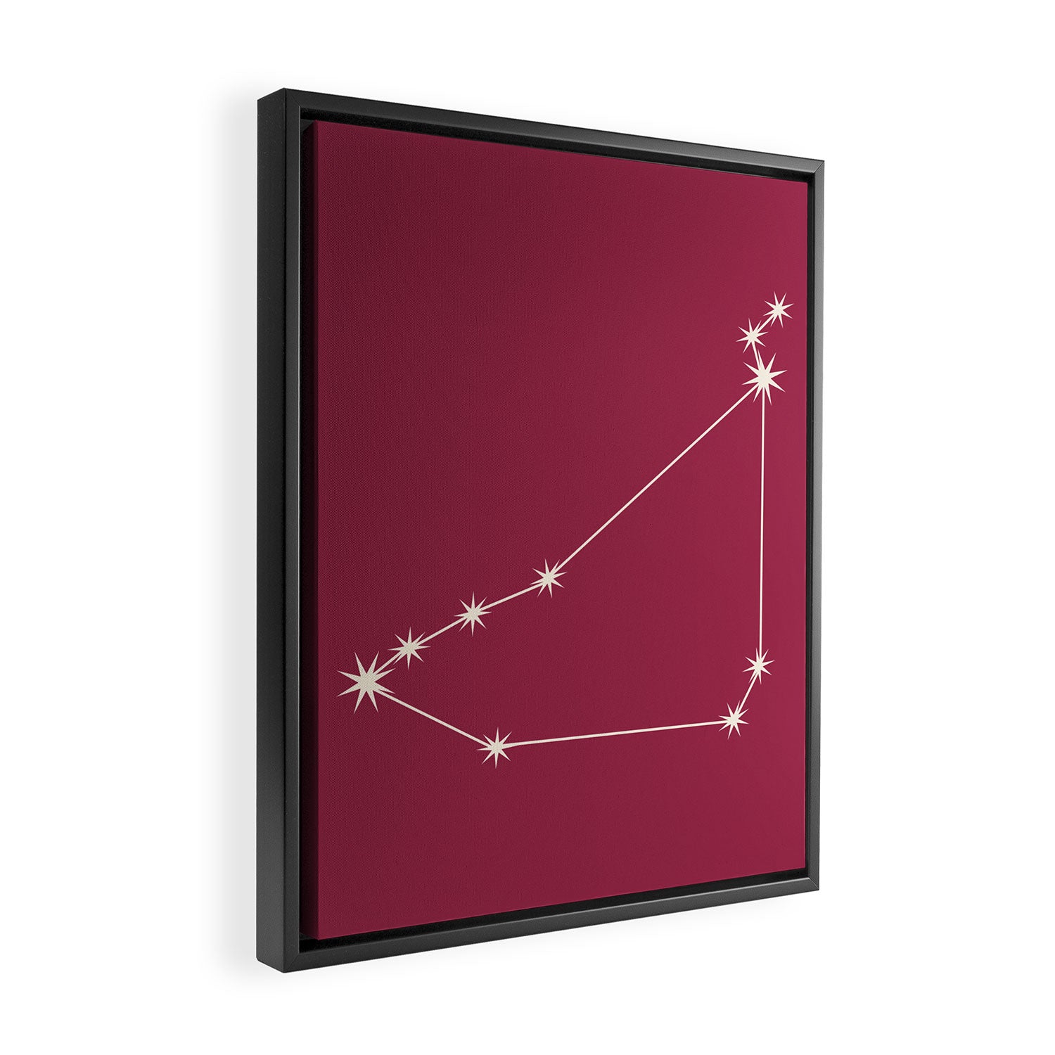 Capricorn Zodiac Star Constellation Line Art Pink Framed Canvas Print Gallery Image 2