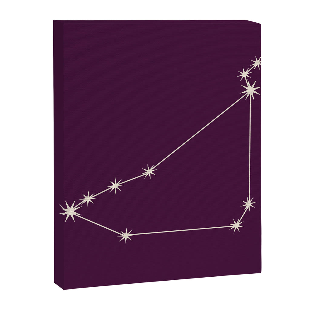 Capricorn Zodiac Star Constellation Line Art Plum Purple Canvas Print Gallery Image 8