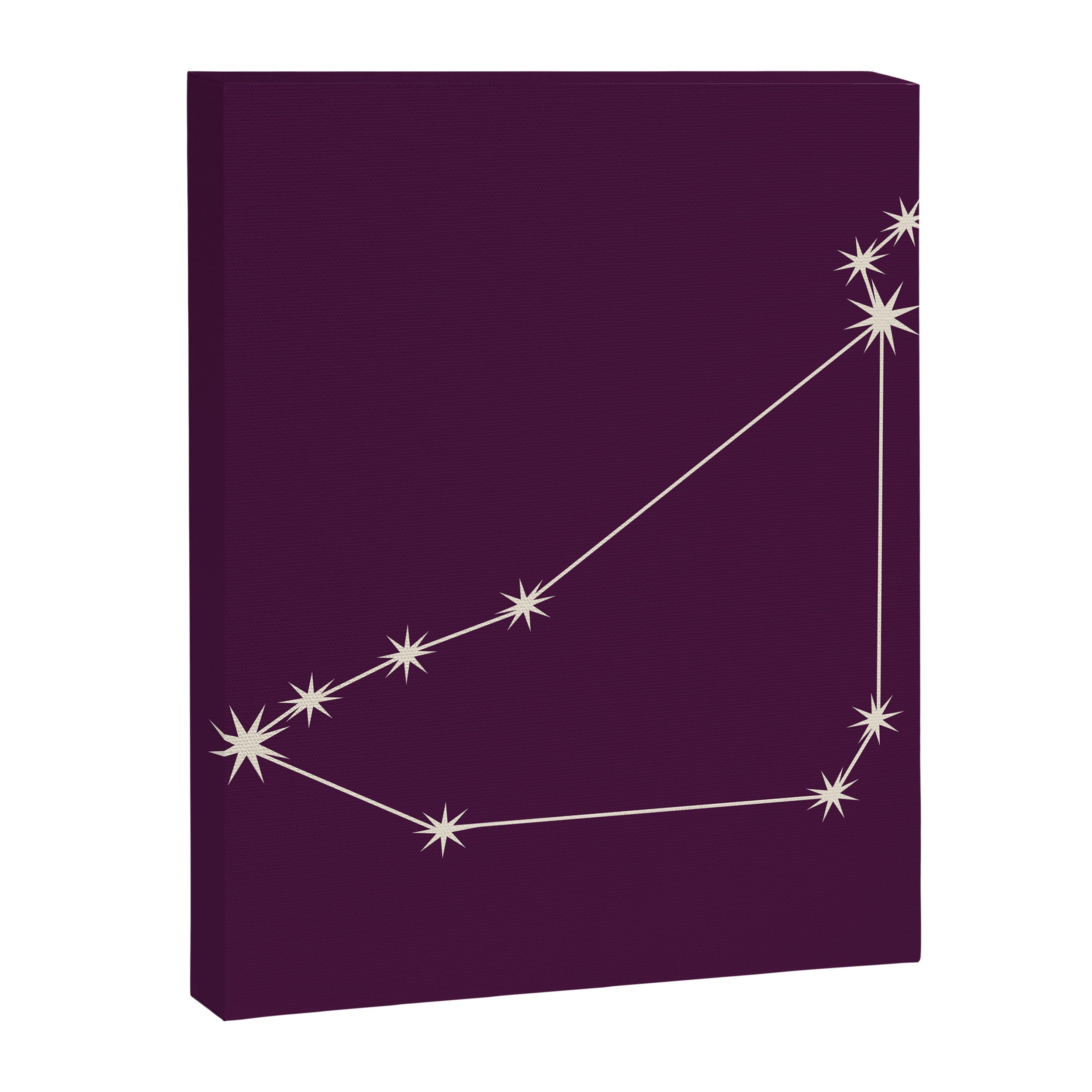 Capricorn Zodiac Star Constellation Line Art Plum Purple Canvas Print Gallery Image 8