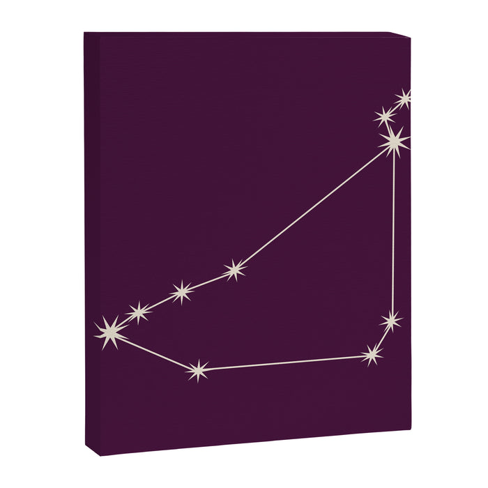 Capricorn Zodiac Star Constellation Line Art Plum Purple Canvas Print Gallery Image 1