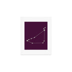 Capricorn Zodiac Star Constellation Line Art Plum Purple Art Print Gallery Image 1
