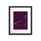 Capricorn Zodiac Star Constellation Line Art Plum Purple Framed Art Print Gallery Image 6