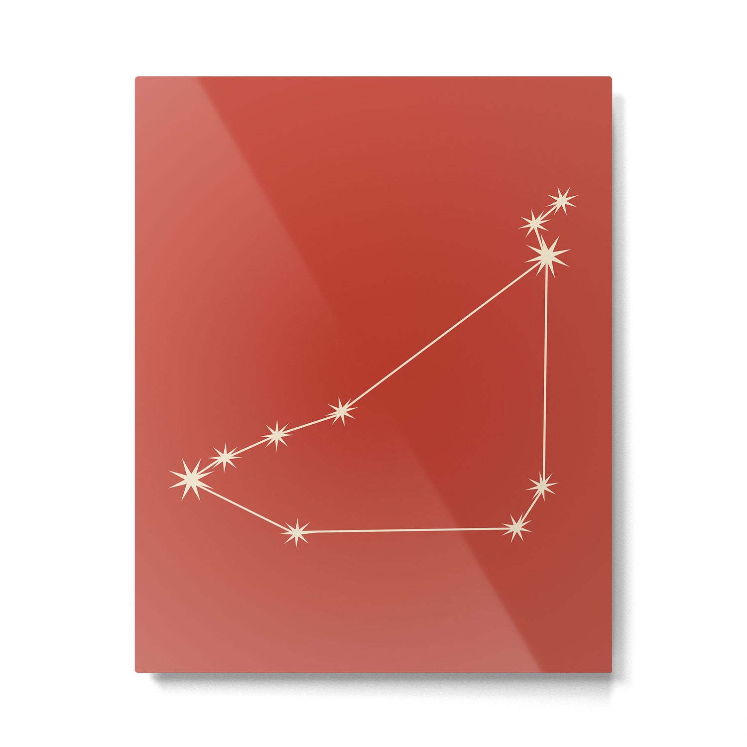 Capricorn Zodiac Star Constellation Line Art Red Metal Print Gallery Image 6