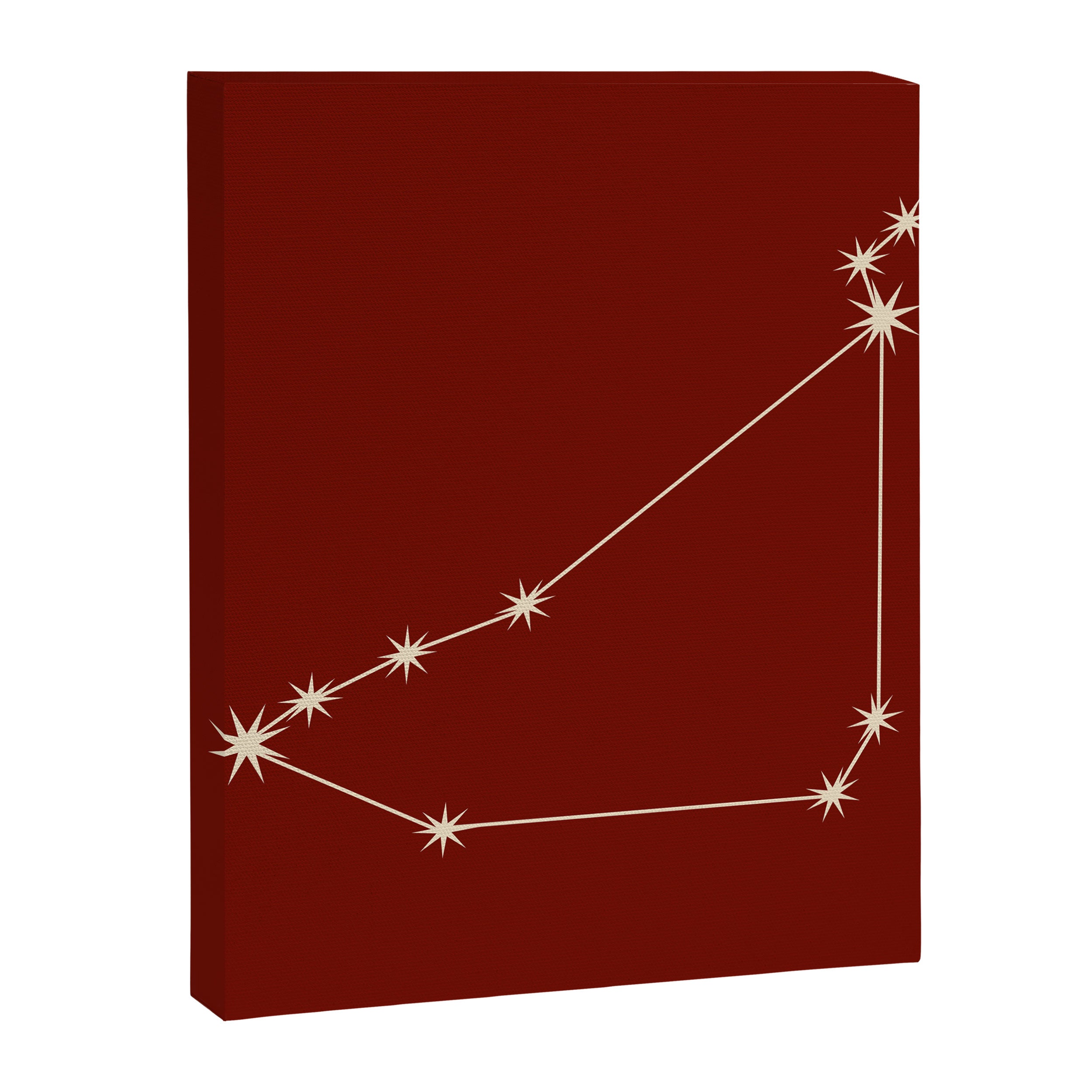 Capricorn Zodiac Star Constellation Line Art Ruby Red Canvas Print Gallery Image 8